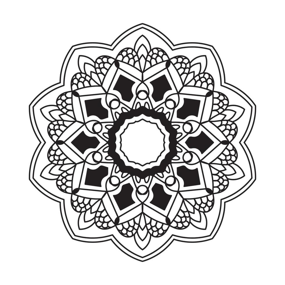 Mandala background black and white design concept vector