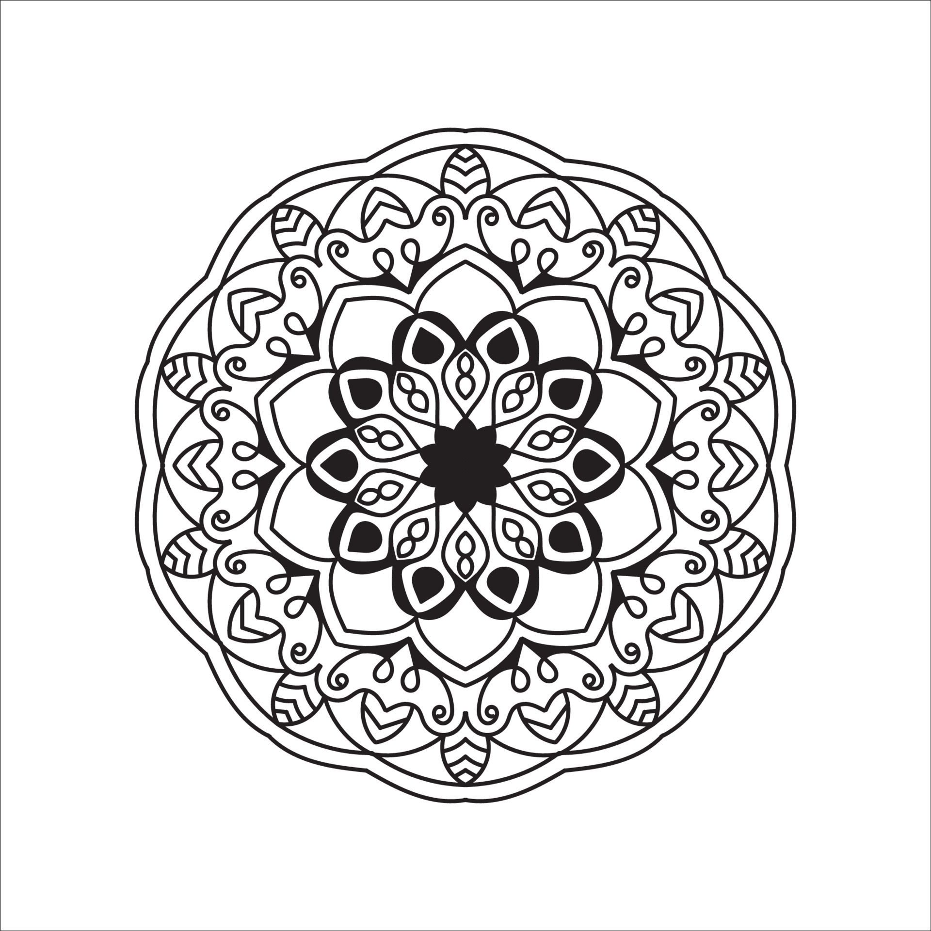 Mandala background black and white design concept 14336856 Vector Art