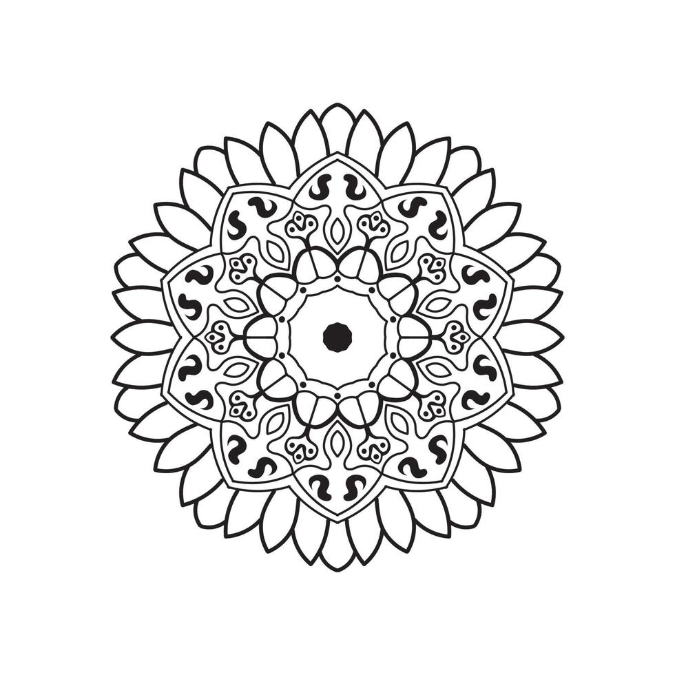 mandala black and white coloring book background concept design vector