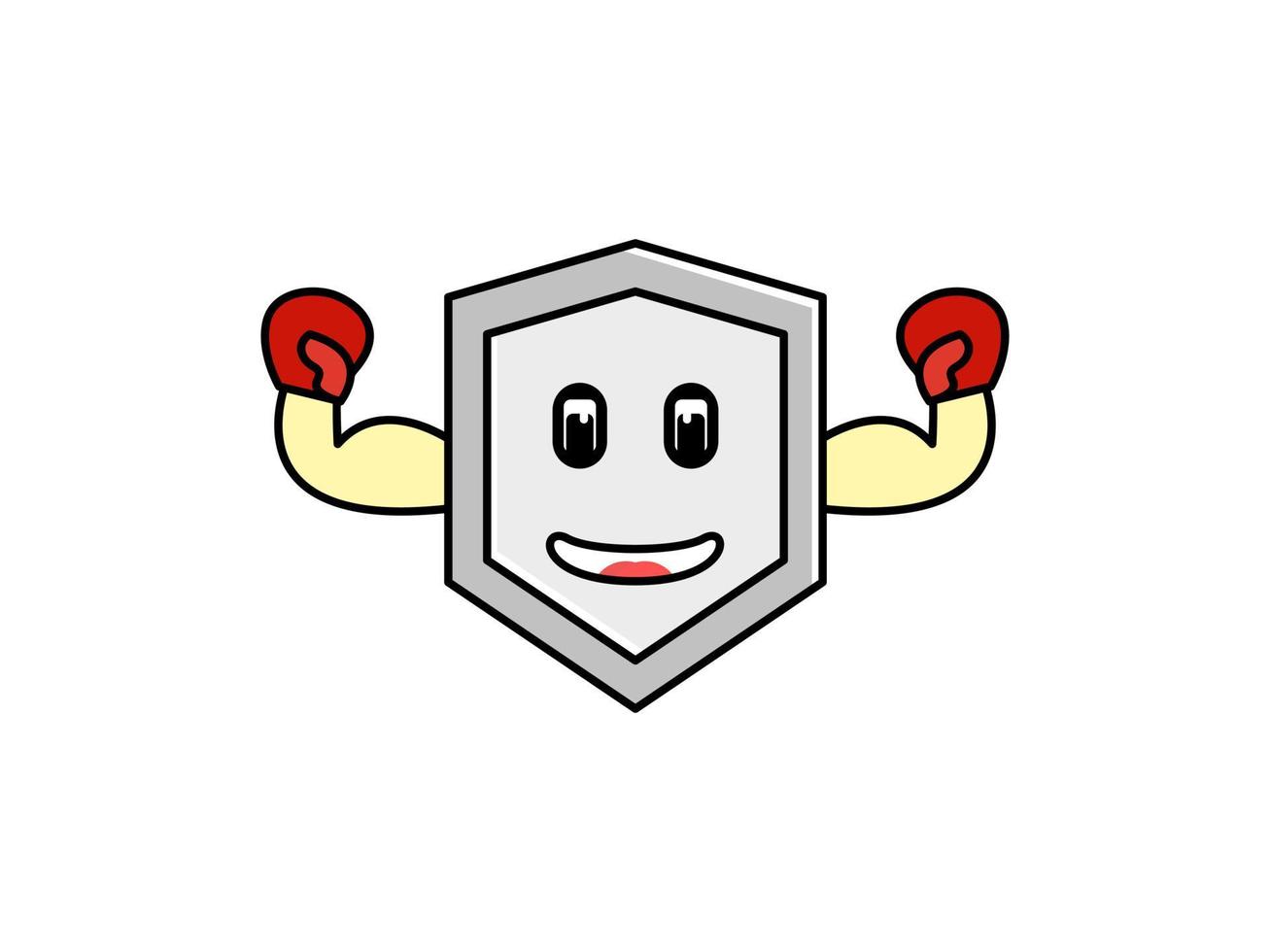 Shield vector graphic design illustration having hands with boxing gloves suitable to be used as a complement to illustration design