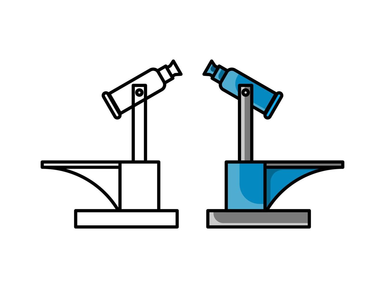 el diseño gráfico de diseño plano de la forma del microscopio es adecuado para las necesidades de diseño complementarias en el sector de la salud vector