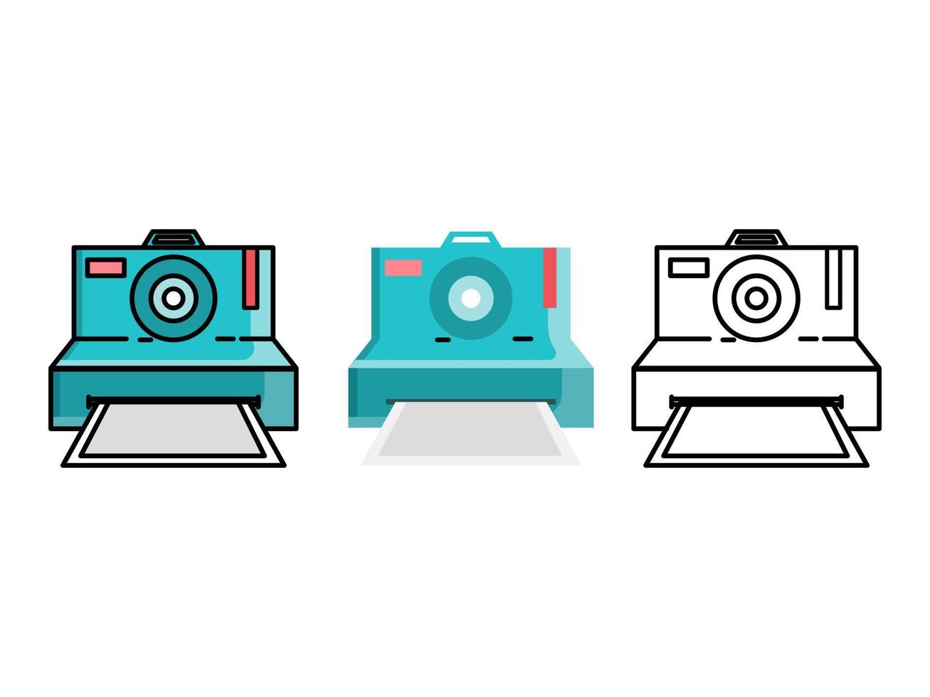 Polaroid camera graphic design with several colors suitable for design equipment vector