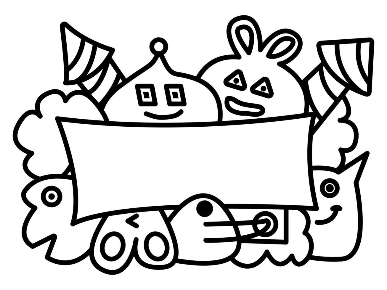 Text Graphic Design With A Doodle Character Frame On The Outside Is text-graphic-design-with-a-doodle-character-frame-on-the-outside-is