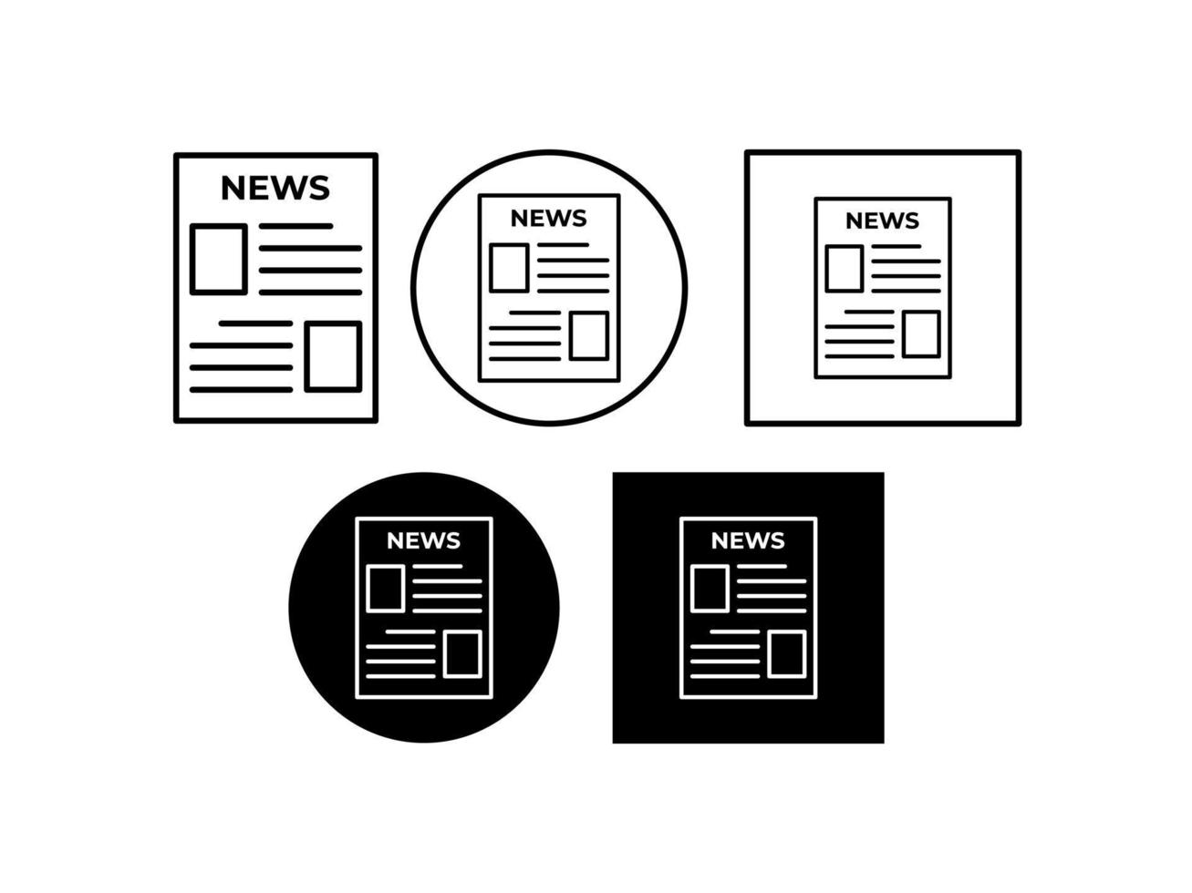 newspaper icon graphic design with several suitable options to complete the design vector