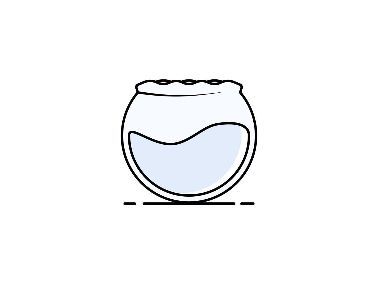 vector graphic design in the form of an empty round aquarium suitable as a complementary design and design reference