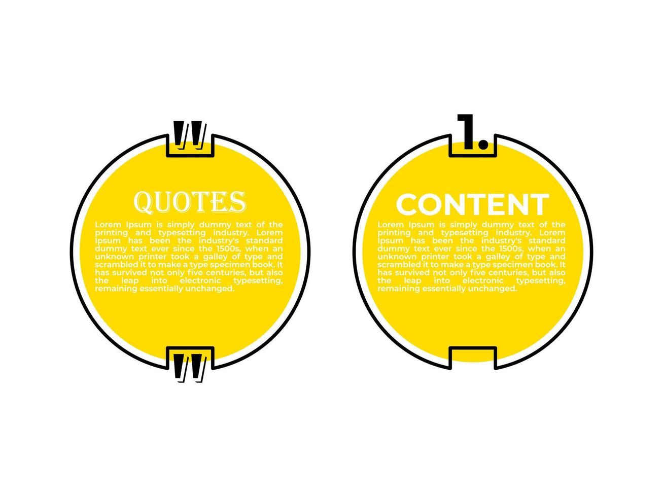 marco de citas de diseño gráfico con un fondo amarillo, adecuado para ser utilizado como fondo vector