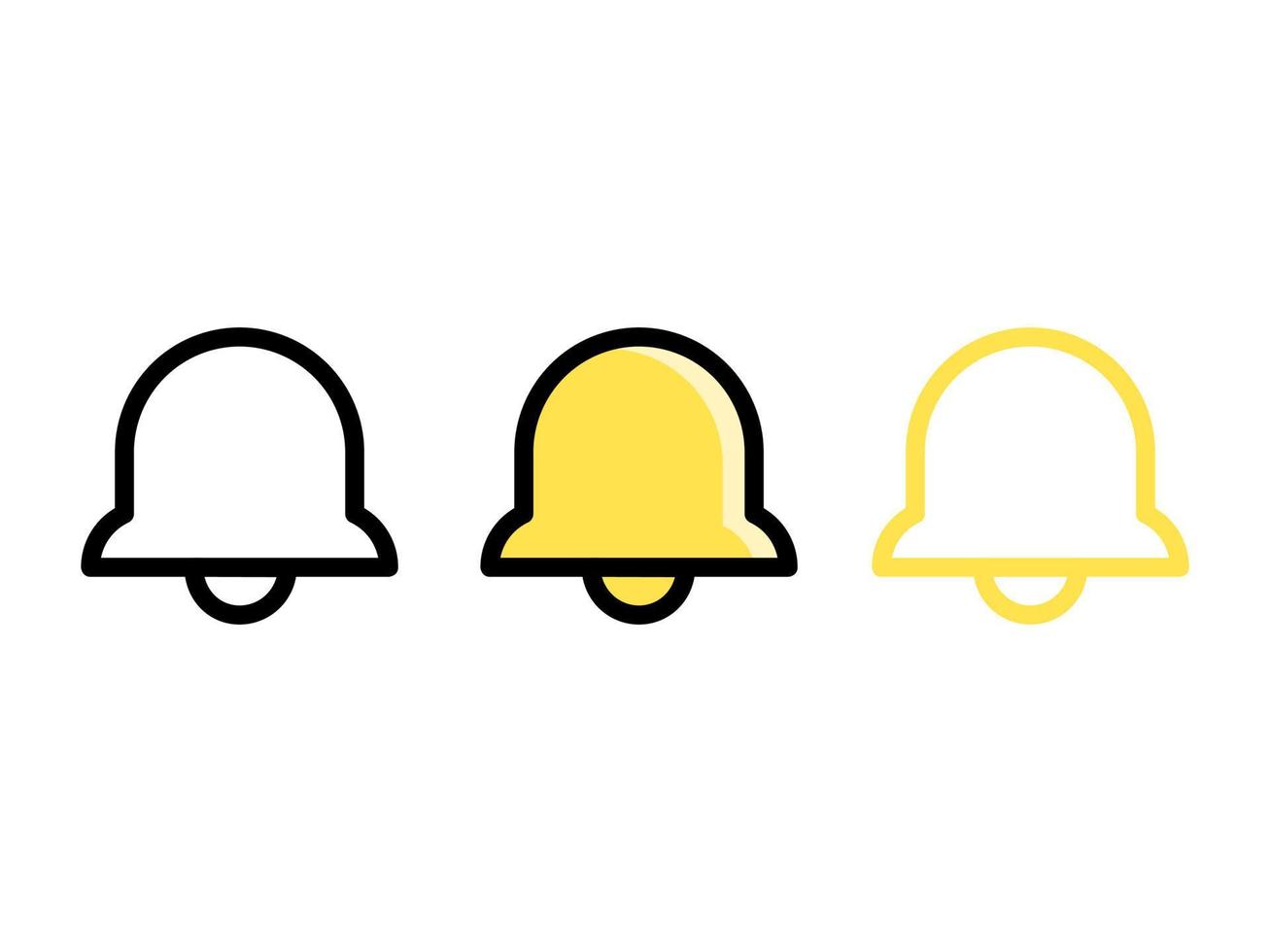 Bell icon graphic design with several styles suitable for complementary design needs vector