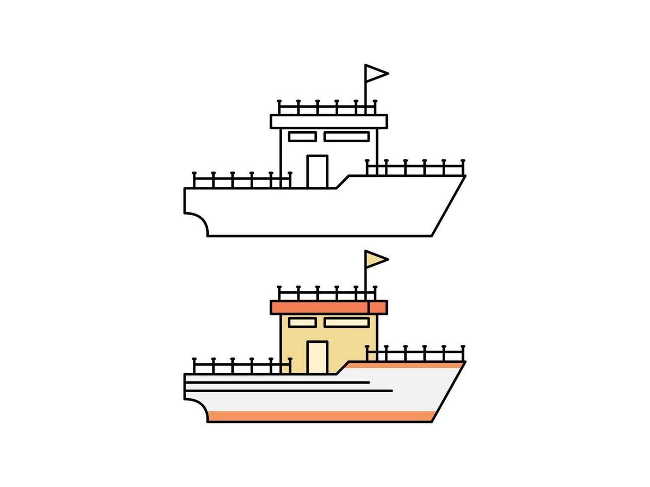 el diseño gráfico del yate de dibujos animados es adecuado como complemento del diseño vector