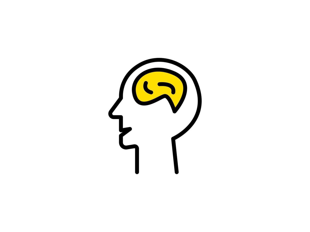 head and brain illustration graphic design suitable for complementary design vector