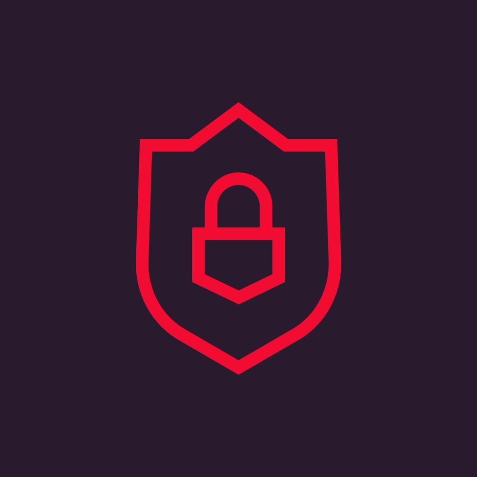 shield icon, security pictogram vector