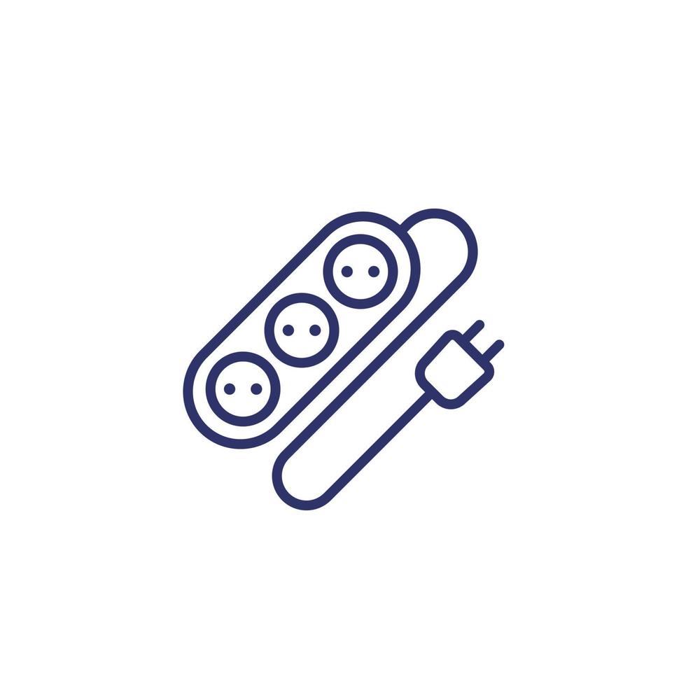 power strip line icon on white vector