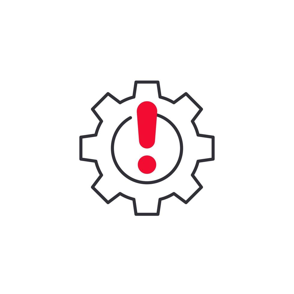 error in process icon with gear vector