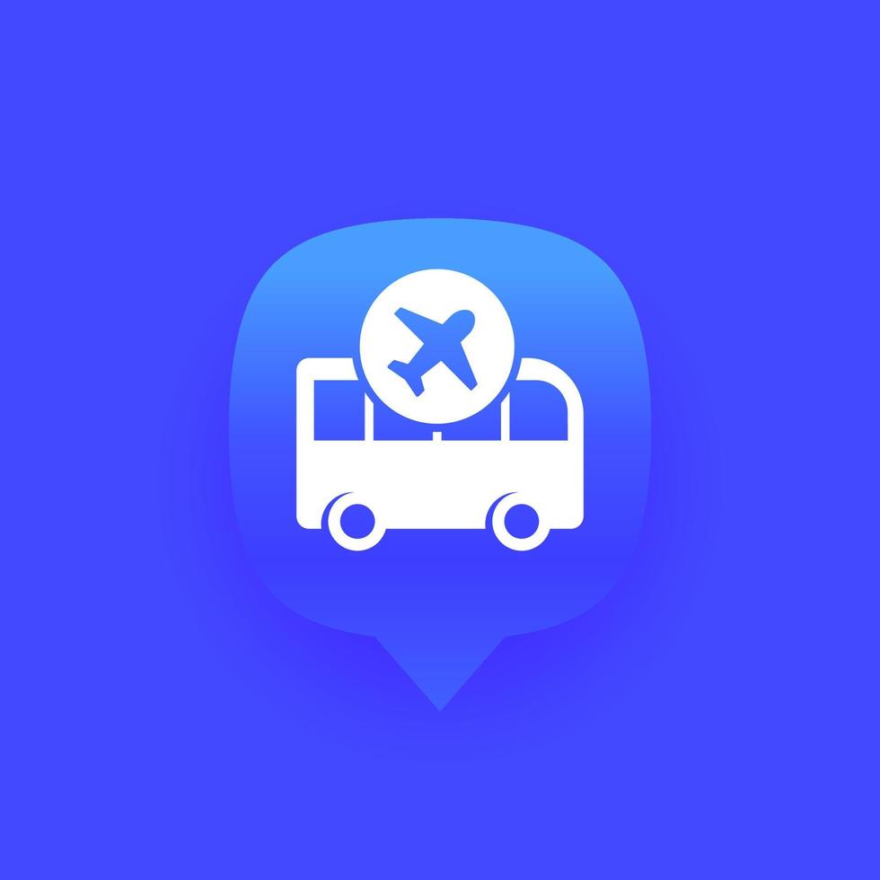 bus to airport, shuttle vector icon