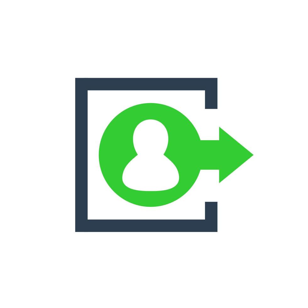 logout icon, sign vector