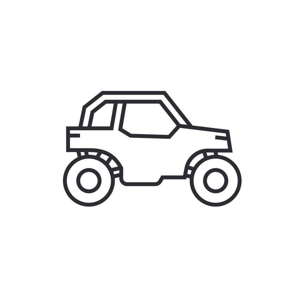 icono de utv, vector de línea de coche buggy