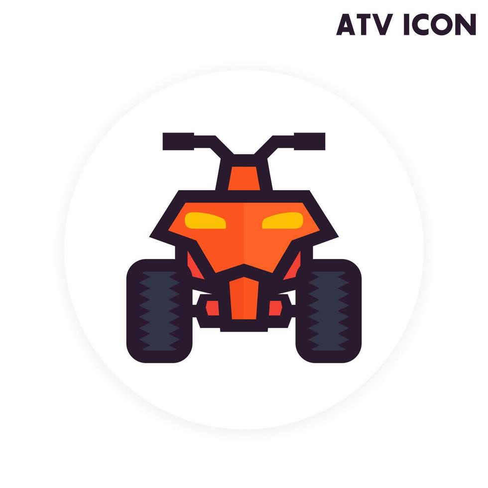 quad bike icon, quadricycle, all terrain vehicle ATV vector