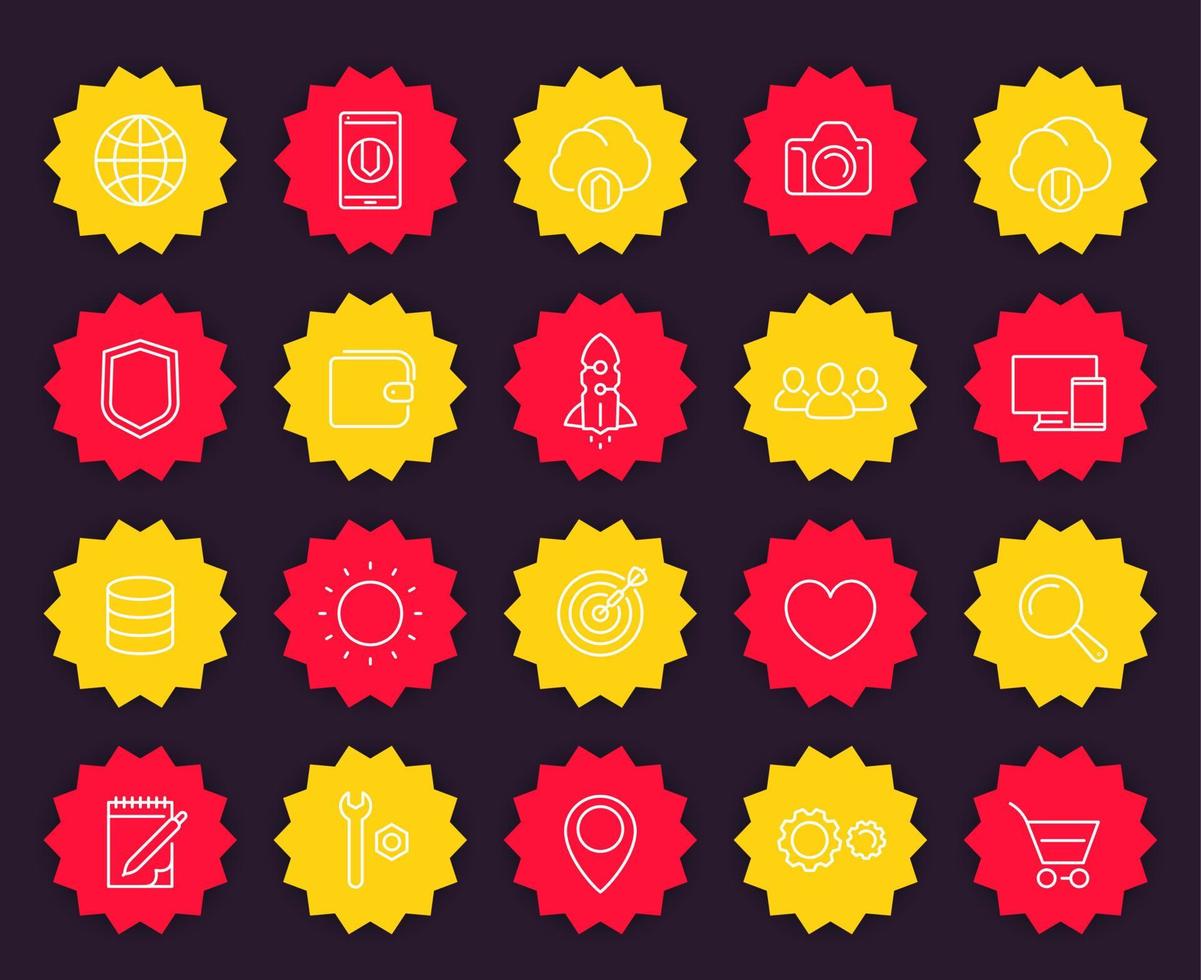 Thin line web icons vector