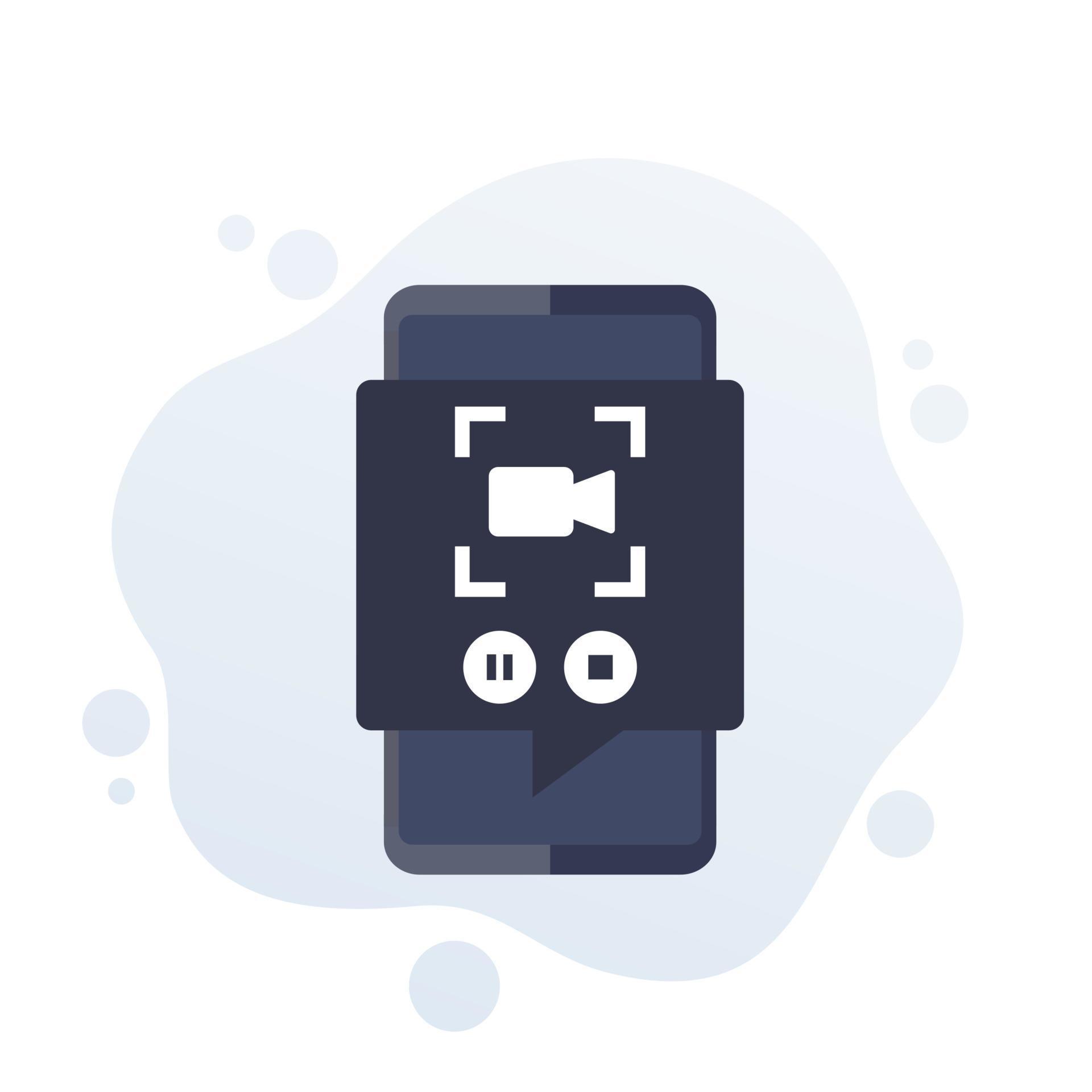 screen recording icon with a phone 14337212 Vector Art at Vecteezy