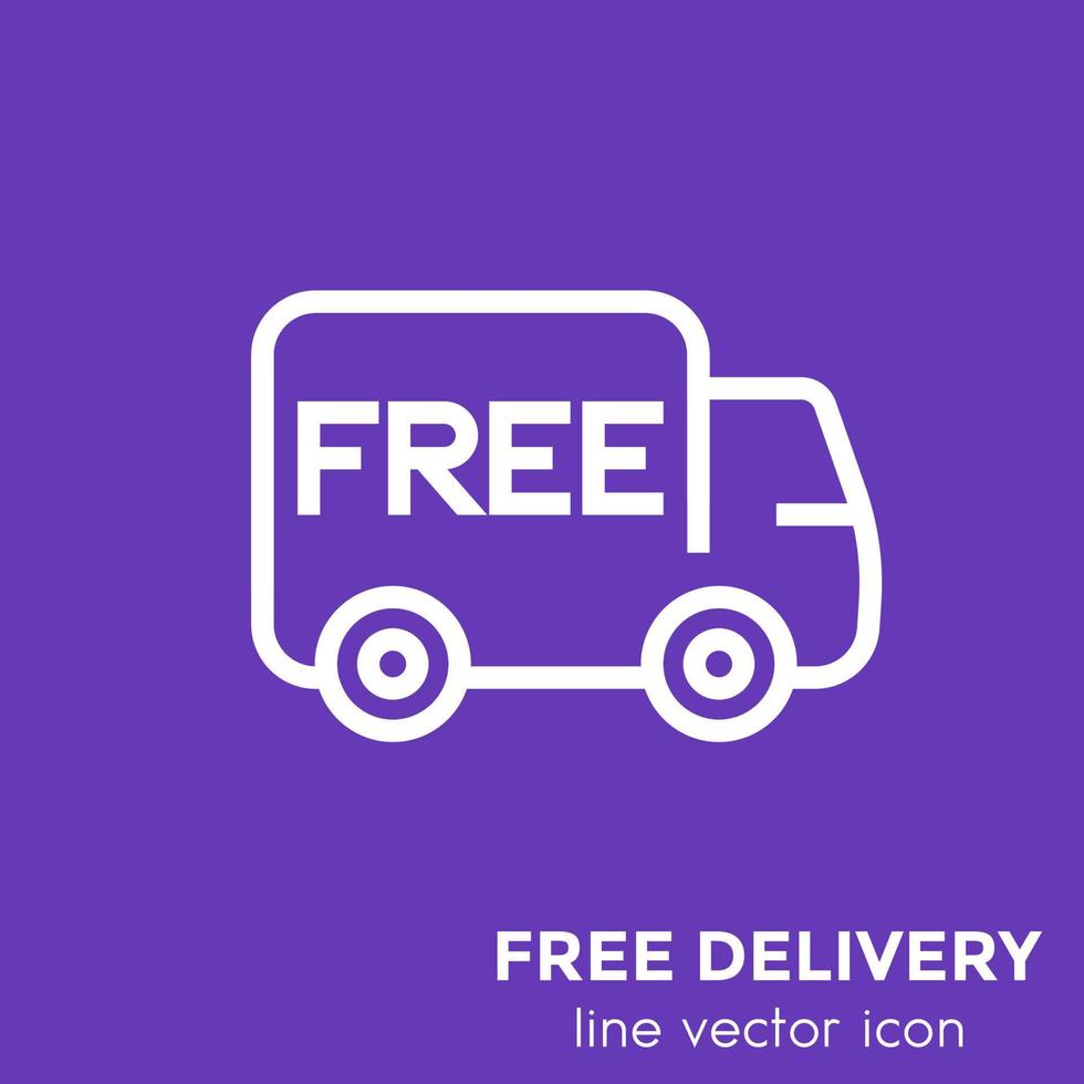 free delivery icon, linear style vector