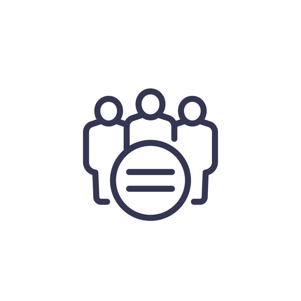 social equality icon, line vector