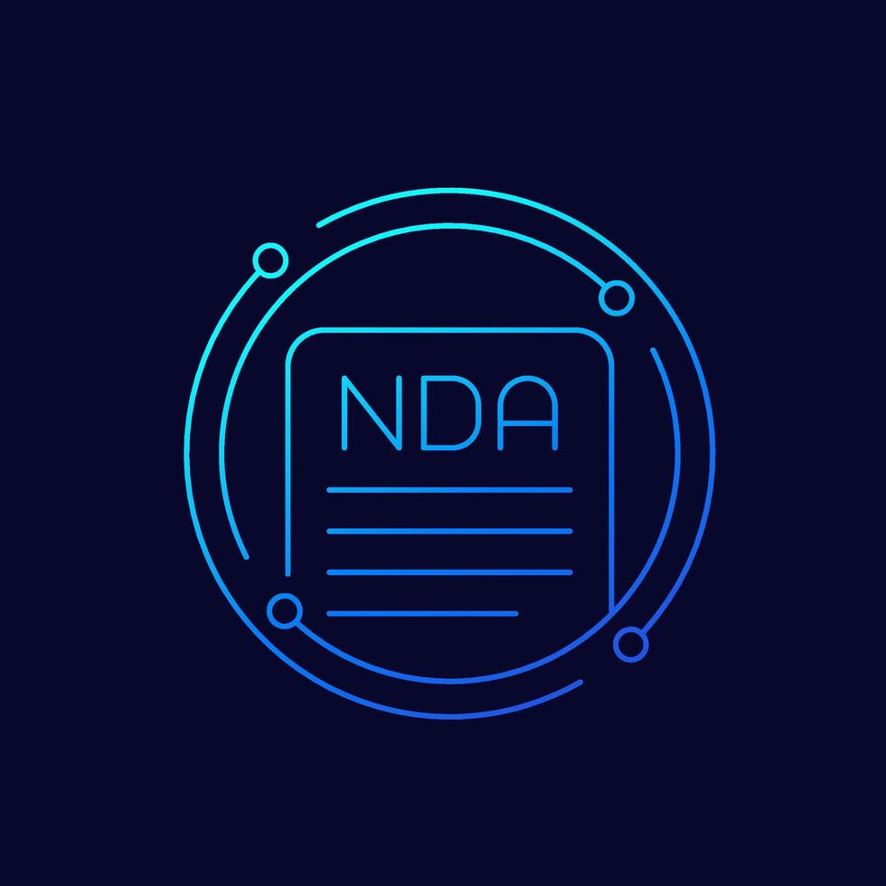 NDA line icon, Non disclosure agreement vector