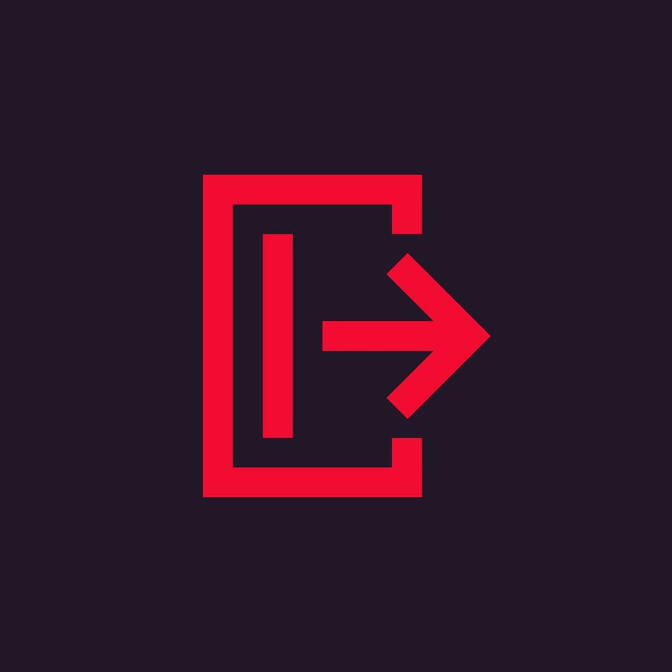logout, exit icon vector