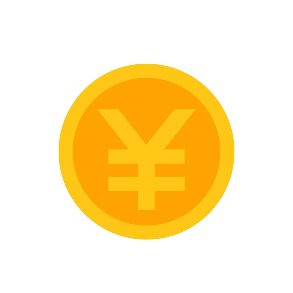 chinese yuan coin icon vector