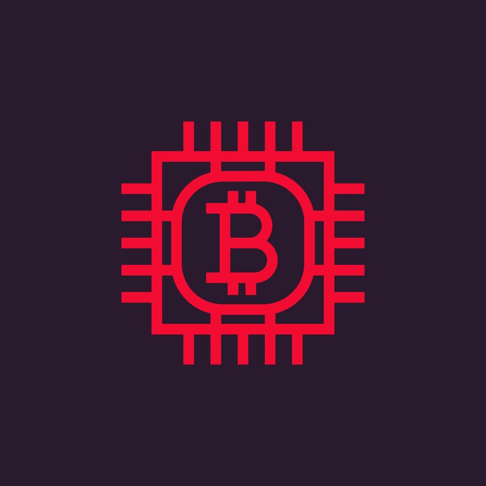 bitcoin icon in line style vector