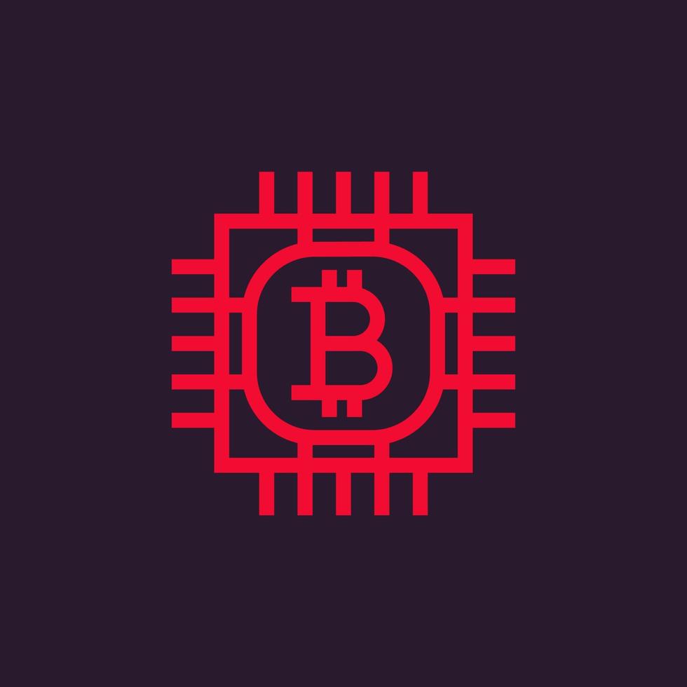 icono de bitcoin en estilo de línea vector