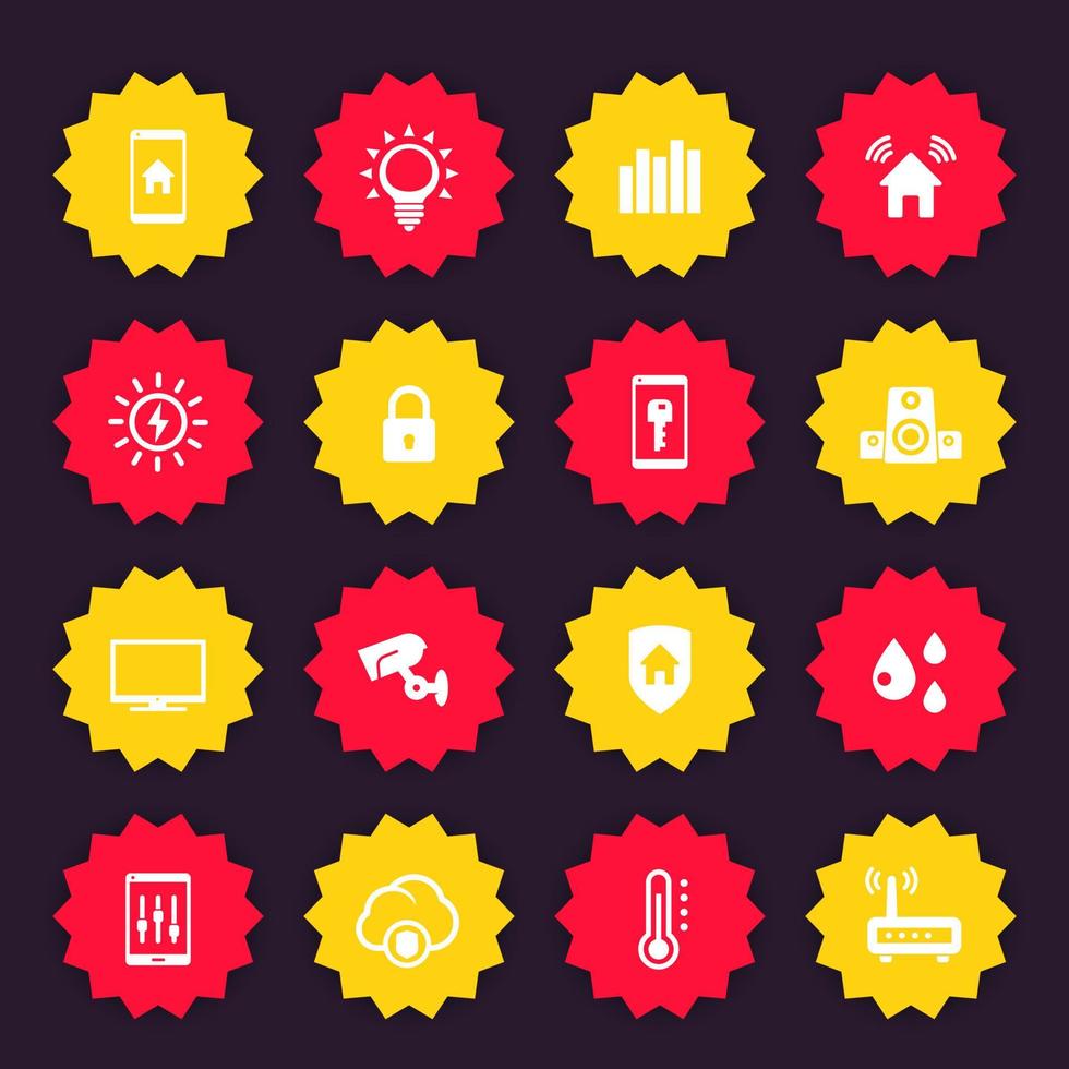 Smart house icons, vector pictograms