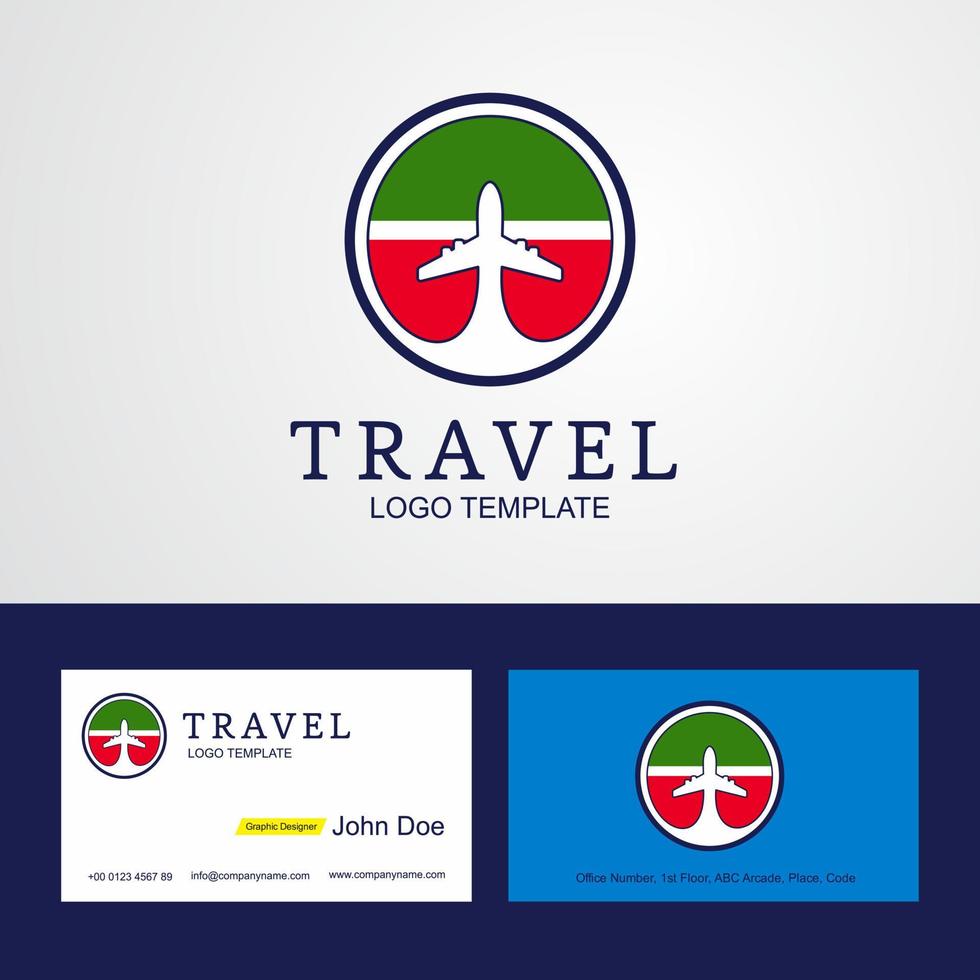 Travel Tatarstan Creative Circle flag Logo and Business card design vector