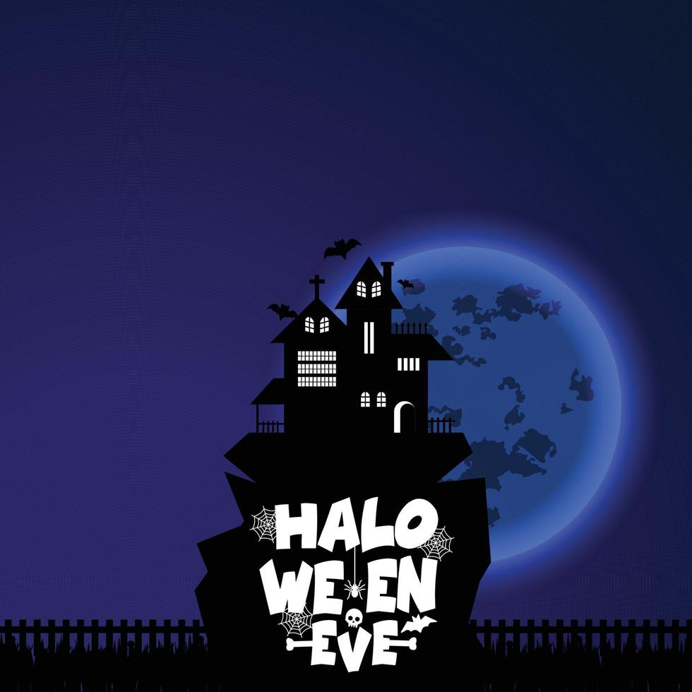 elemento de diseño feliz halloween con tipografía vector