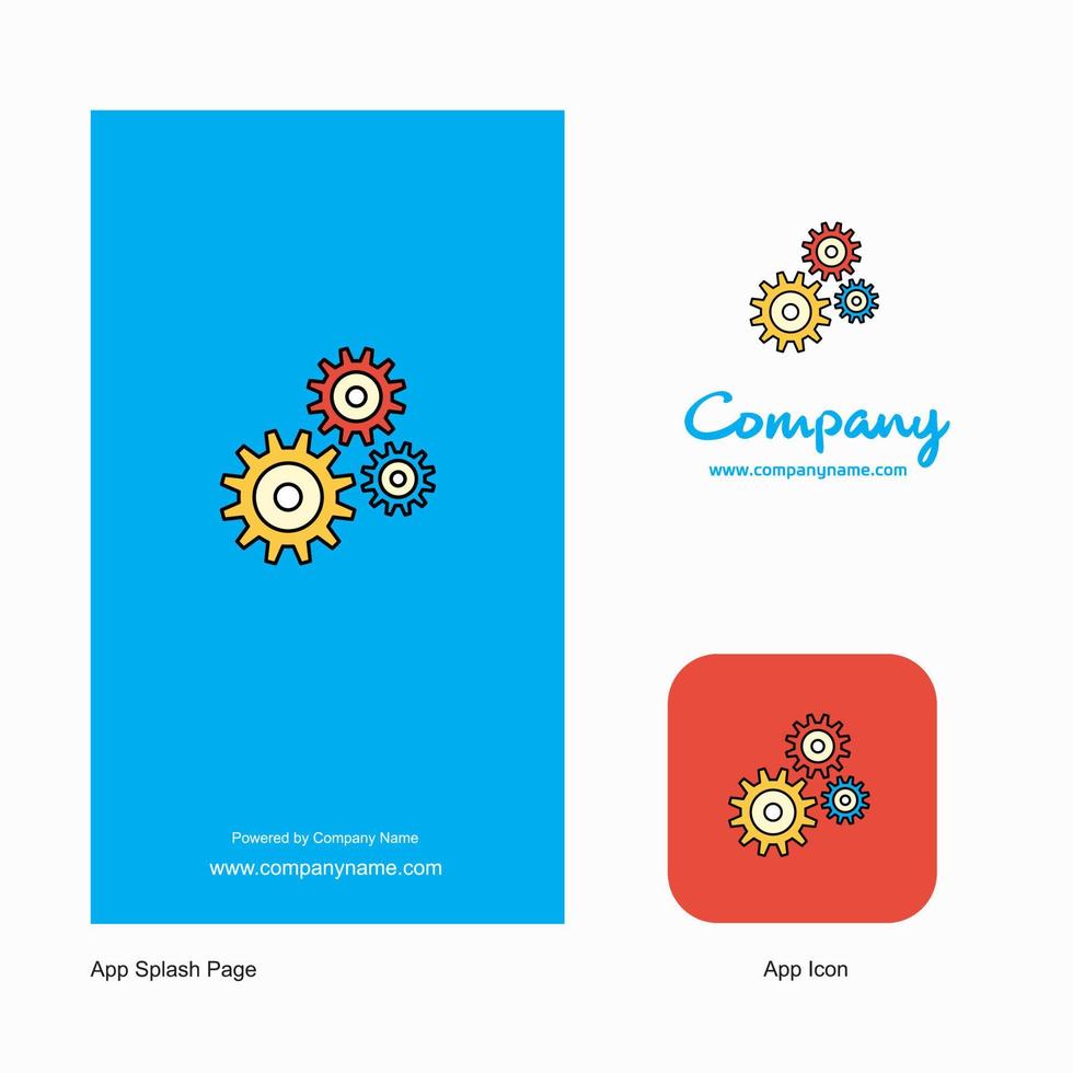 Gear setting Company Logo App Icon and Splash Page Design Creative Business App Design Elements vector