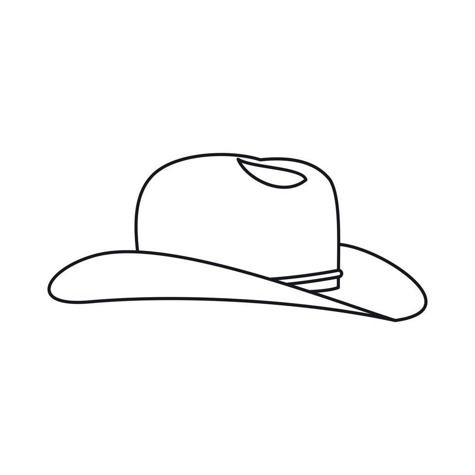 icono de sombrero de vaquero, estilo de contorno vector