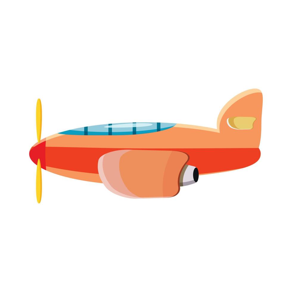 Orange plane icon, cartoon style vector