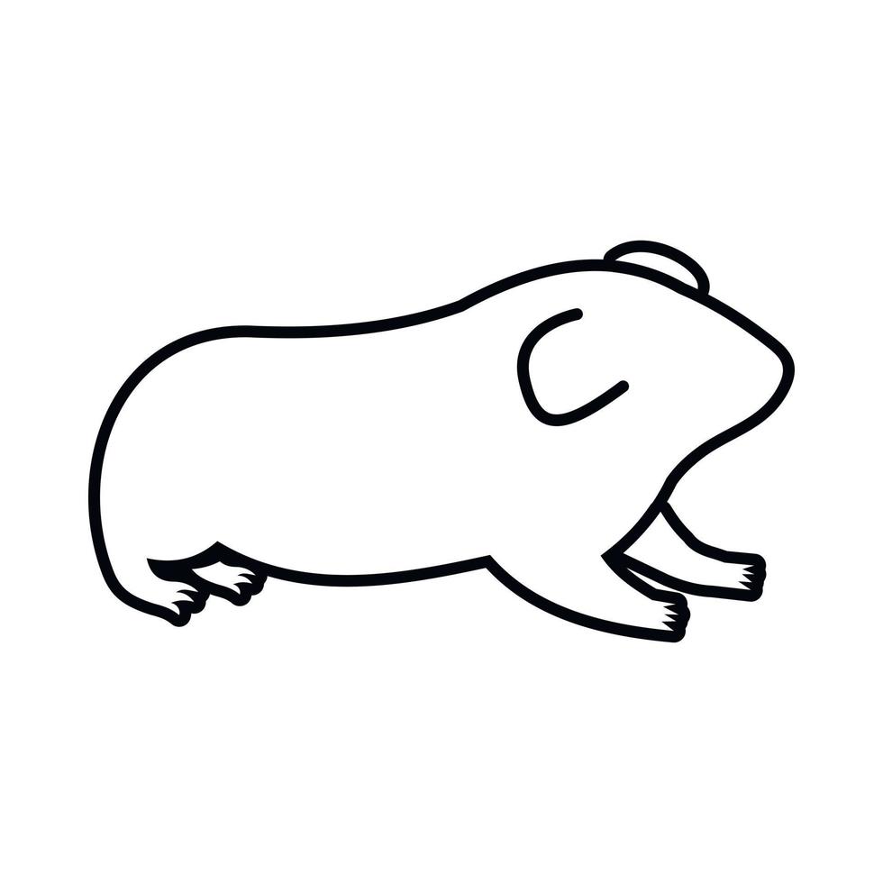 Hamster icon, outline style vector