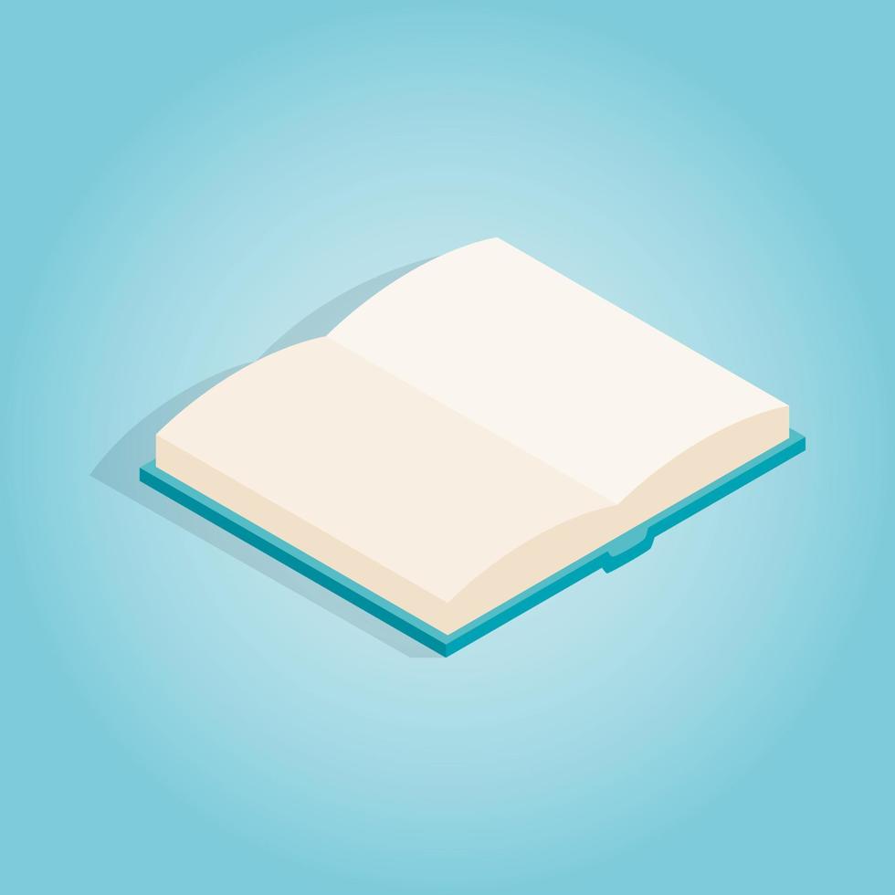 Open book icon, isometric 3d style vector