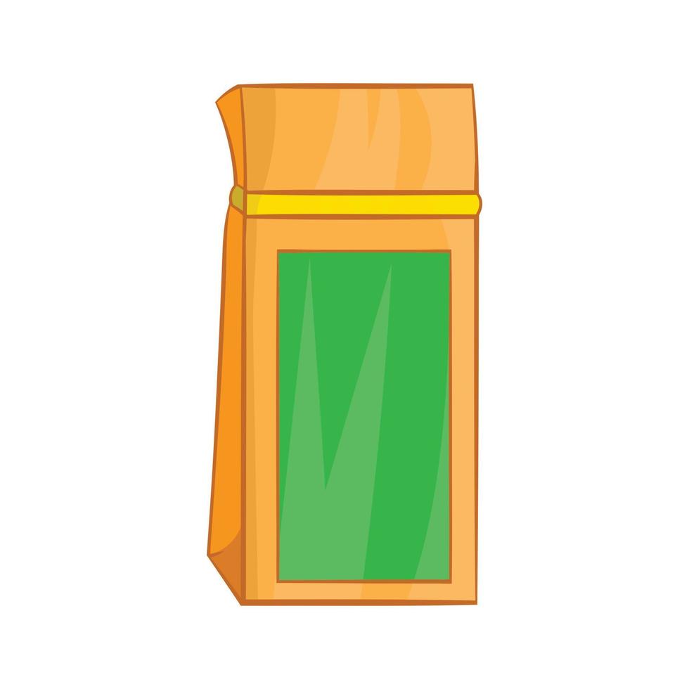 Tea packed in a paper bag icon, cartoon style vector