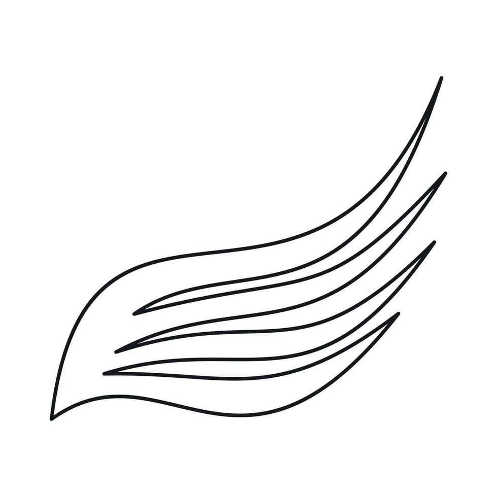 Wing icon, outline style vector