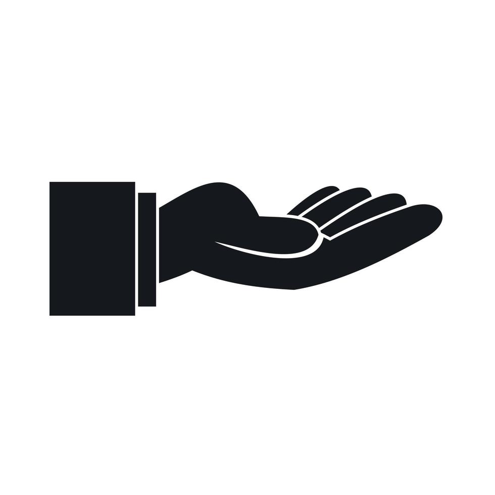 Outstretched hand gesture icon, simple style vector