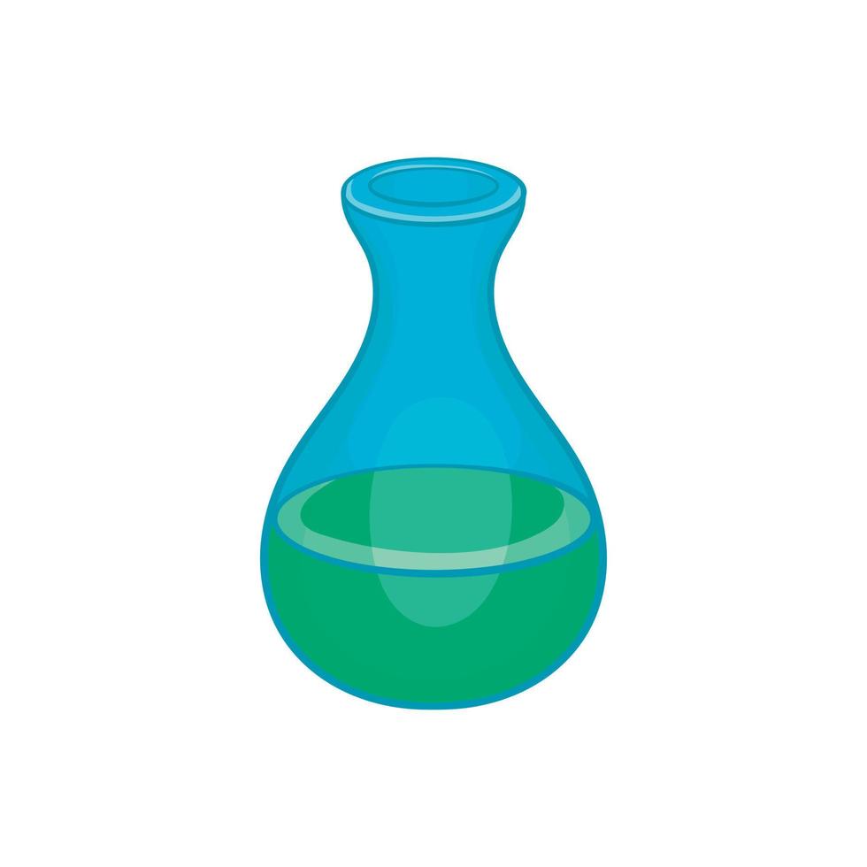 Laboratory flask icon in cartoon style vector