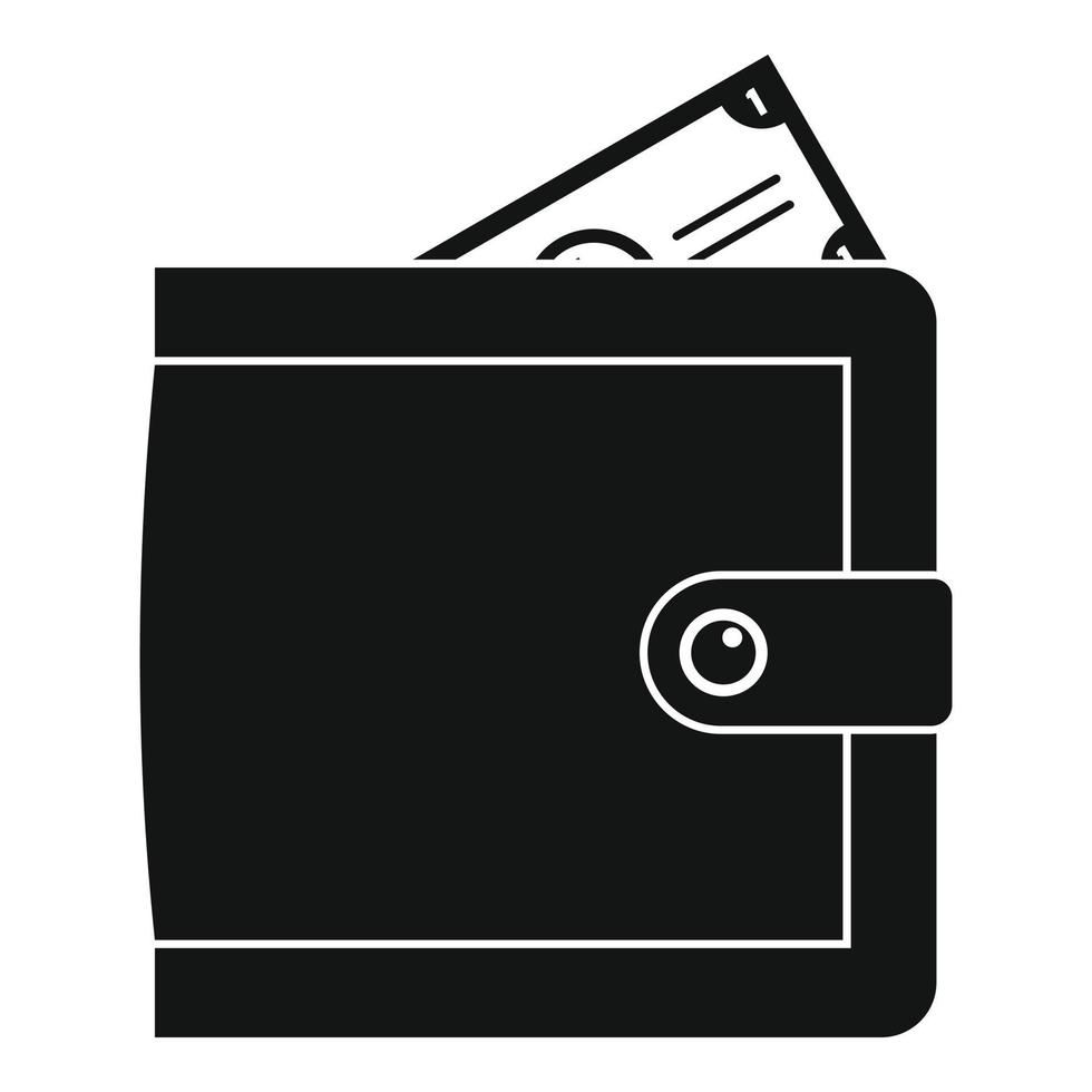 icono de pago de monedero, estilo negro simple vector