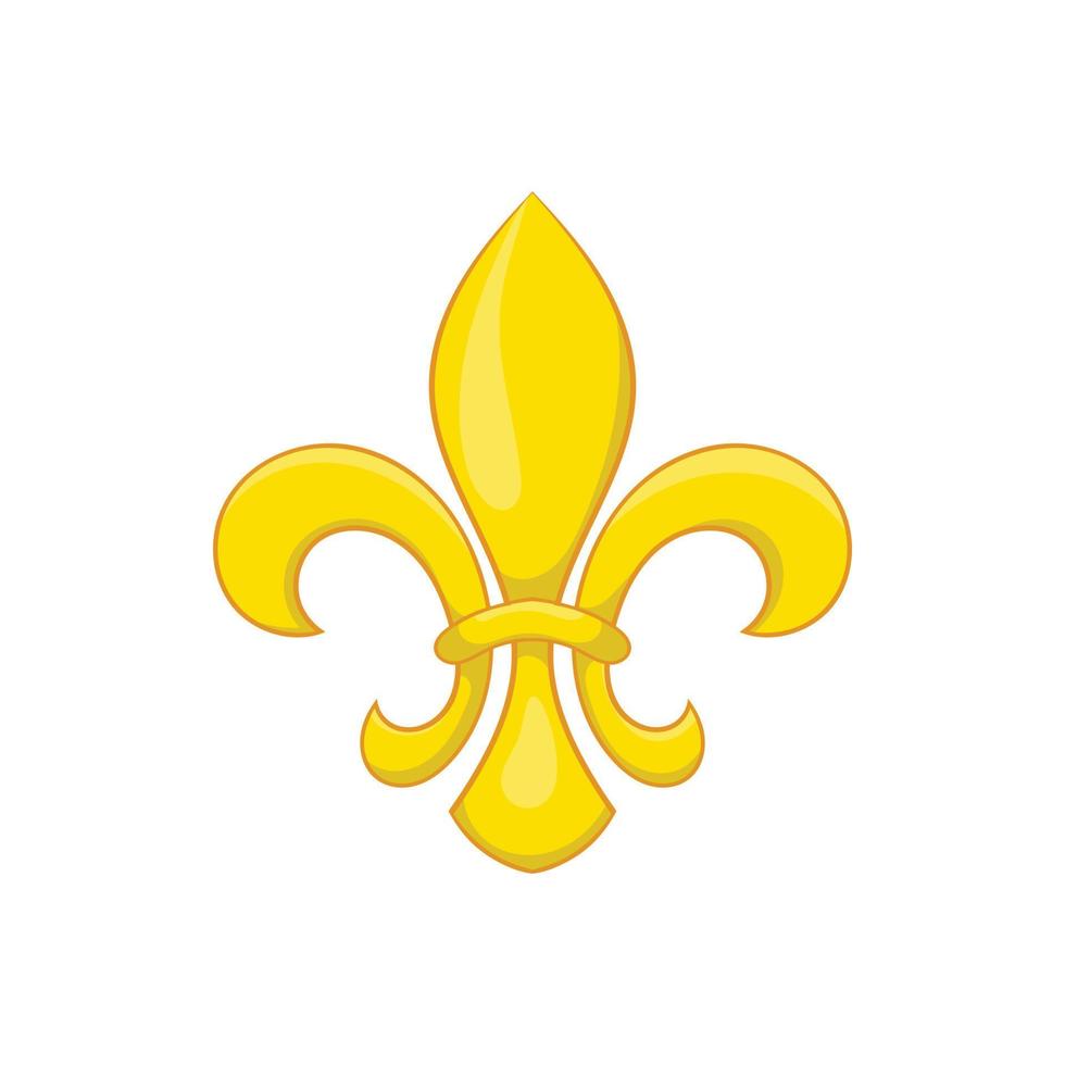 Fleur de lis icon, cartoon style vector