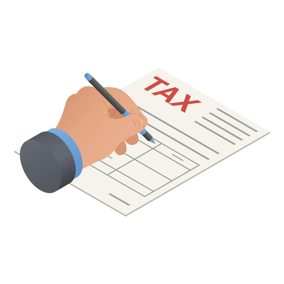 Tax form icon, isometric style vector