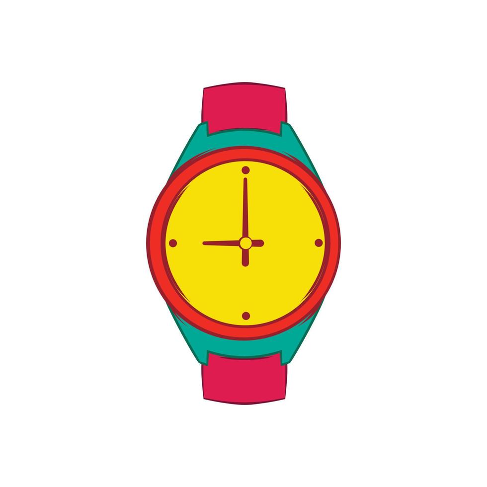 icono de reloj de pulsera, estilo de dibujos animados vector