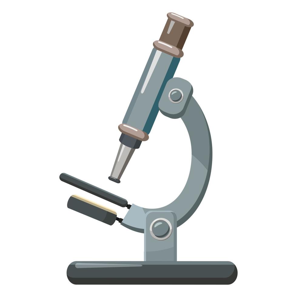Microscope icon, cartoon style vector