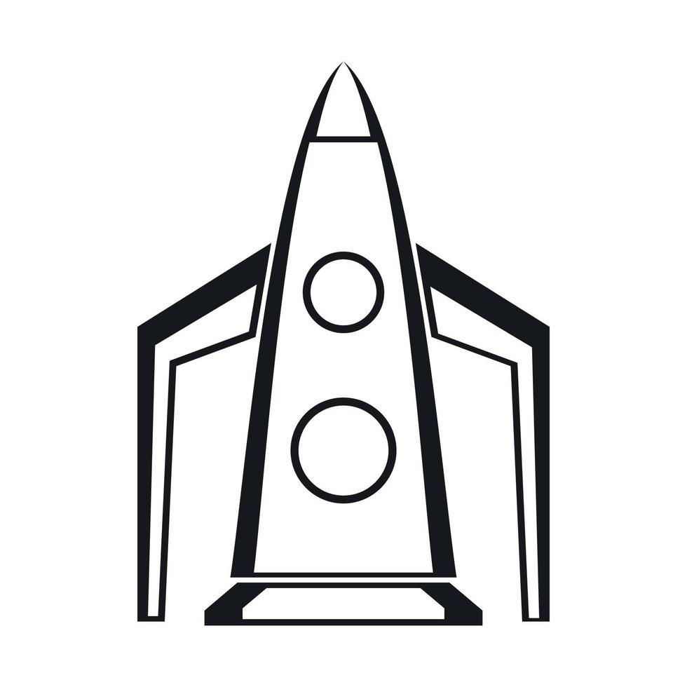 Rocket icon, simple style vector