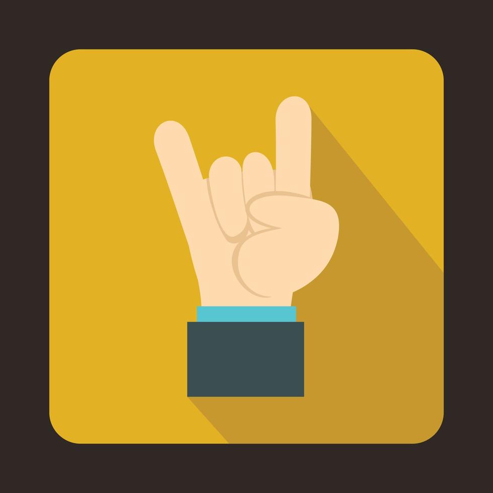 Rock and Roll hand sign icon, flat style vector