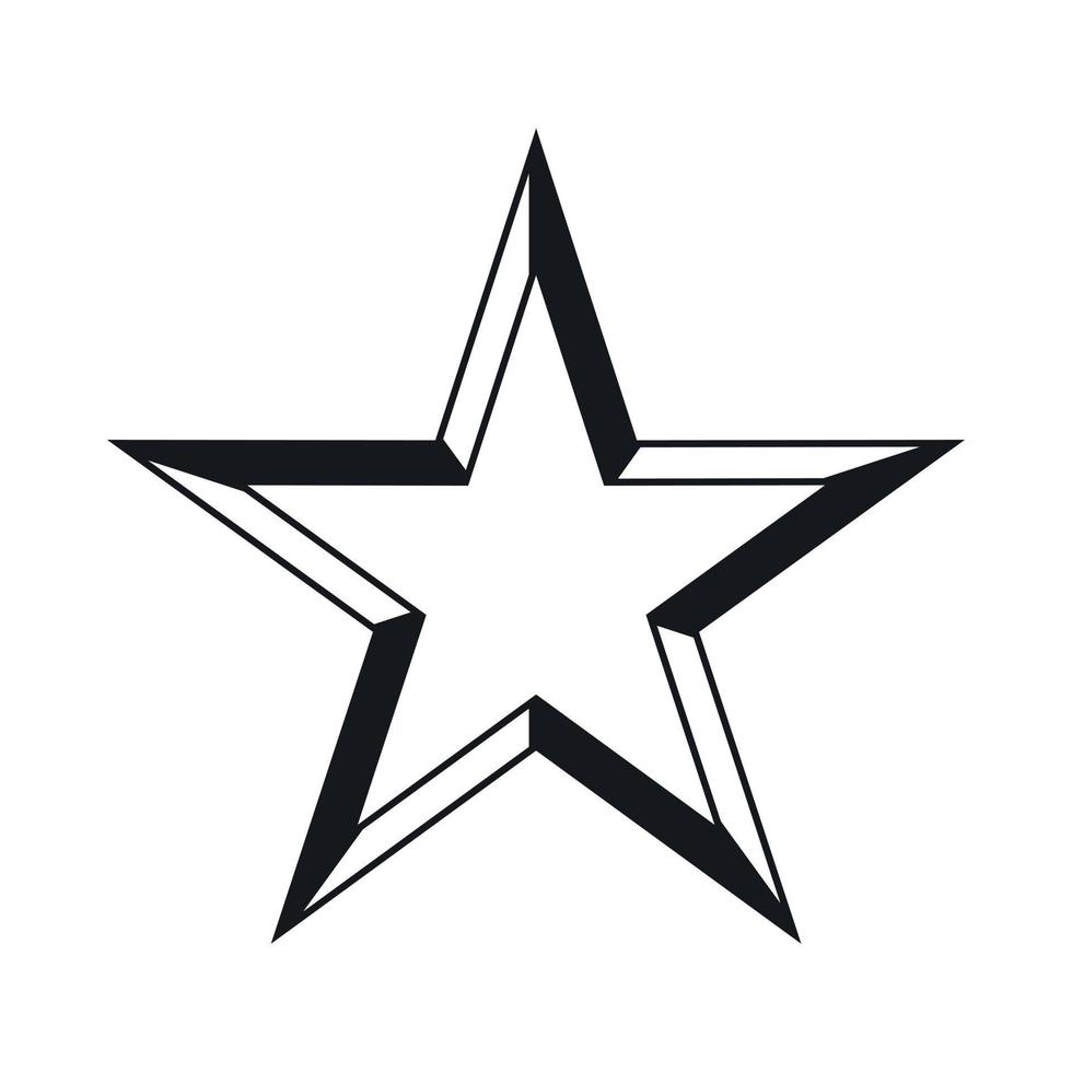 Star icon, simple style vector