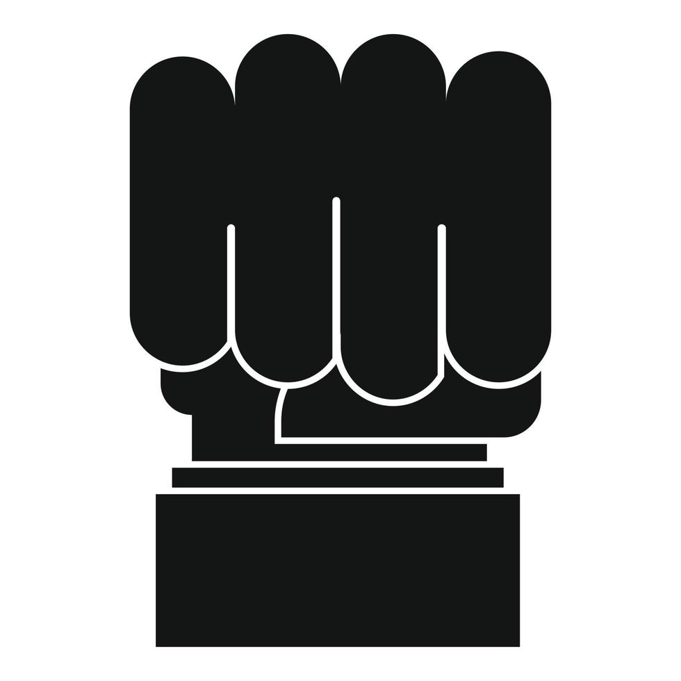 Hand protest icon, simple black style vector